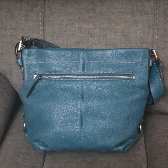 Coach Rare Teal Leather Shoulder Bag - Picture 2 of 12